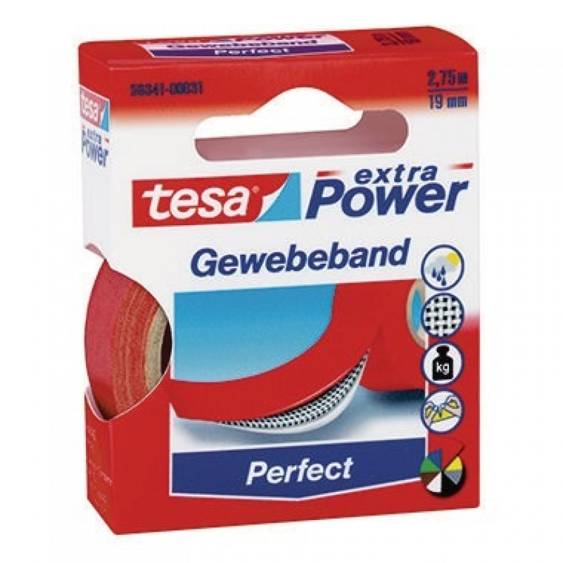 tesa Gewebeband Extra Power Perfect 56341-00031 19mmx2,75m rot tesa Gewebeband Extra Power Perfect 56341-00031 19mmx2,75m rot
