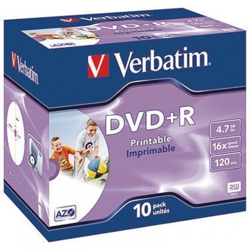 Verbatim DVD+R 43508 16x 4,7GB 120Min. Jewelcase 10 St./Pack Verbatim DVD+R 43508 16x 4,7GB 120Min. Jewelcase 10 St./Pack