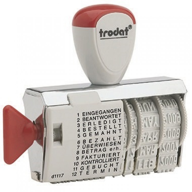 trodat Wortbandstempel Classic 1117 54340 8x7x2cm silber/lichtgrau/rot trodat Wortbandstempel Classic 1117 54340 8x7x2cm silber/lichtgrau/rot