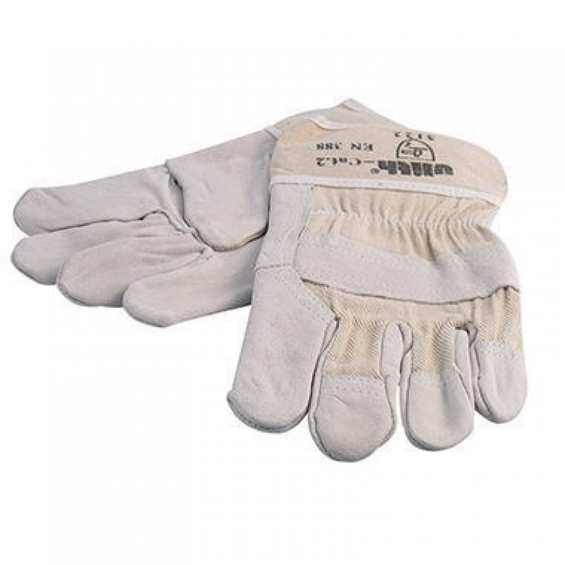 Arbeitshandschuh Größe 10,5 Leder naturgrau