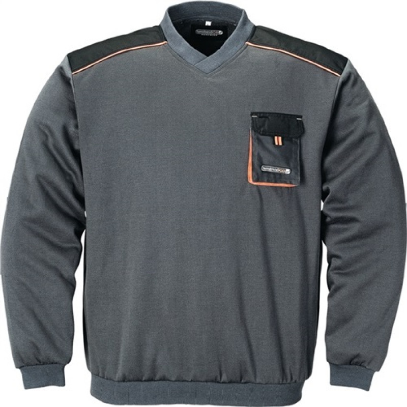 Pullover Gr.M dunkelgrau/schwarz/orange 100% PES TERRATREND Pullover Gr.M dunkelgrau/schwarz/orange 100% PES TERRATREND