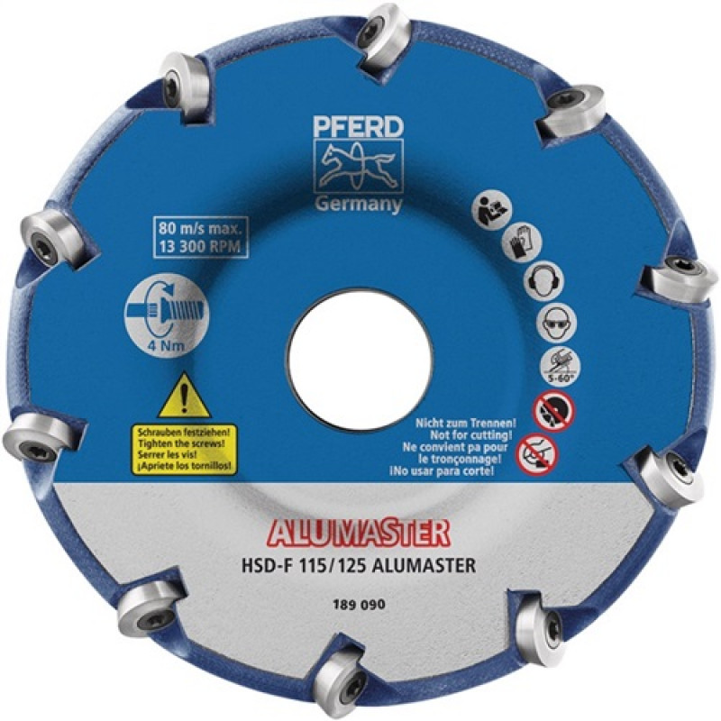 Frässcheibe ALUMASTER® HSD-F D.115/125mm Kunststoffkoffer PFERD Frässcheibe ALUMASTER® HSD-F D.115/125mm Kunststoffkoffer PFERD