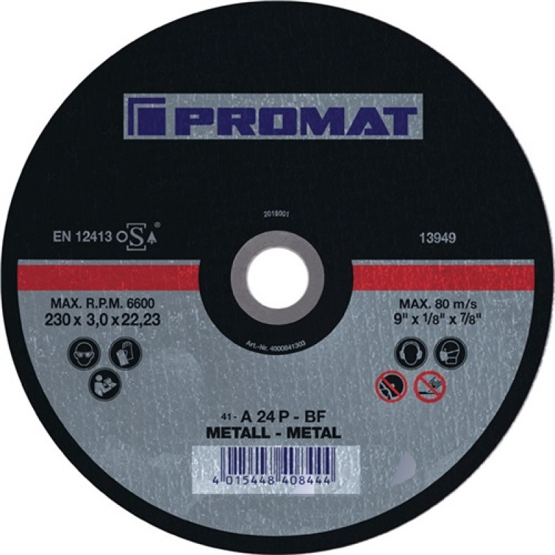 Trennscheibe D115x1,6mm ger.STA Bohr.22,23mm PROMAT Trennscheibe D115x1,6mm ger.STA Bohr.22,23mm PROMAT