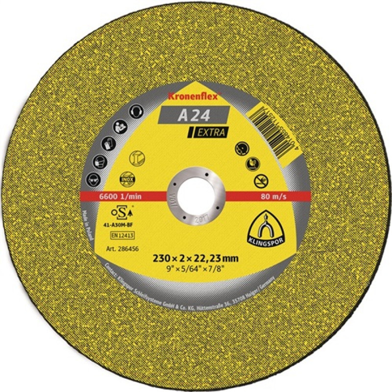 Trennscheibe A 24 Extra D125x2,5mm gekr.STA Bohrung 22,23mm KLINGSPOR Trennscheibe A 24 Extra D125x2,5mm gekr.STA Bohrung 22,23mm KLINGSPOR