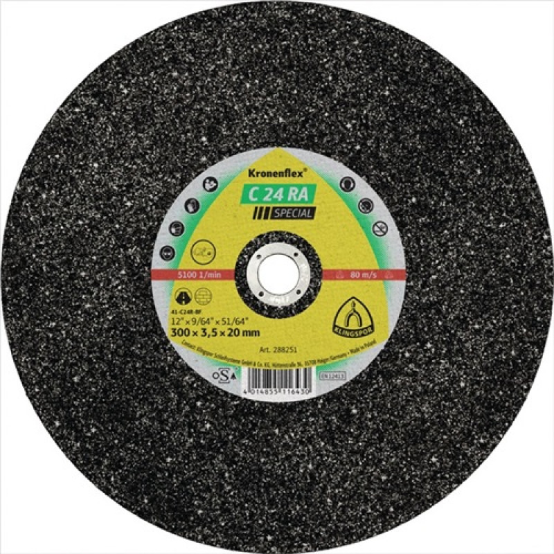 Trennscheibe C 24 RA Special D350x4mm ger.Bohr.25,4mm KLINGSPOR Trennscheibe C 24 RA Special D350x4mm ger.Bohr.25,4mm KLINGSPOR