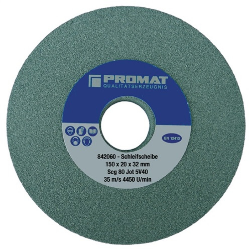 Schleifbockscheibe D.200xB25x51mm fein 80 Form A SCg PROMAT Schleifbockscheibe D.200xB25x51mm fein 80 Form A SCg PROMAT