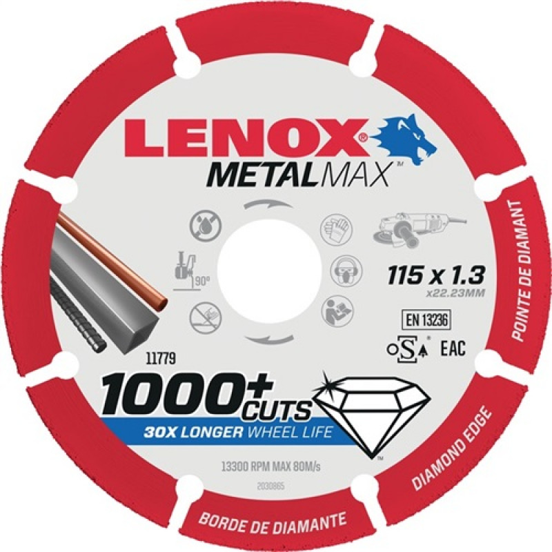 Diamanttrennscheibe Metal Max D.115mm Bohr.22,23mm STA LENOX Diamanttrennscheibe Metal Max D.115mm Bohr.22,23mm STA LENOX