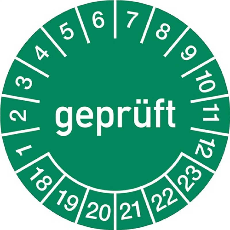 Mehrjahresprüfplakette D.30mm gepr.2018-2023 Folie Mehrjahresprüfplakette D.30mm gepr.2018-2023 Folie