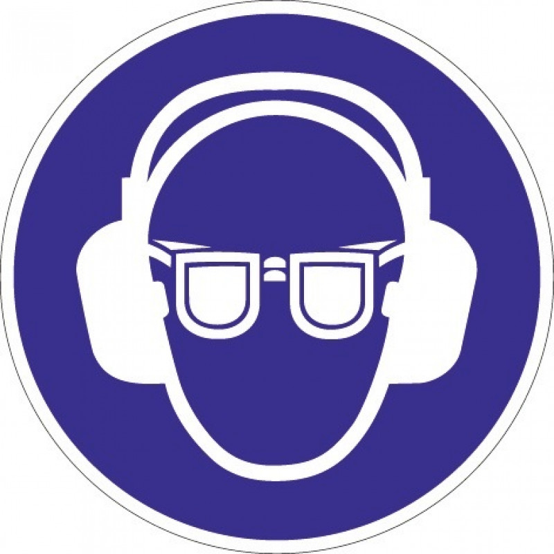 Schild Gehör-Augenschutz benutzen D.200mm Ku. blau/weiß praxisbewährt Schild Gehör-Augenschutz benutzen D.200mm Ku. blau/weiß praxisbewährt