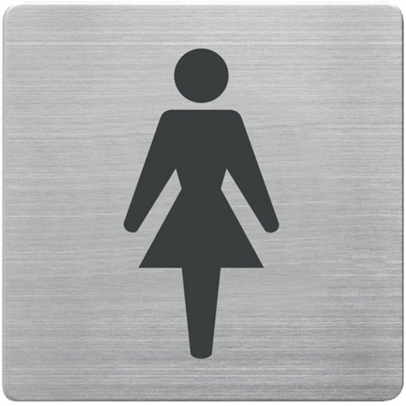 Tür-/Infoschild B90xH90mm Sichtfenster WC Damen Rücken VA geb. Tür-/Infoschild B90xH90mm Sichtfenster WC Damen Rücken VA geb.