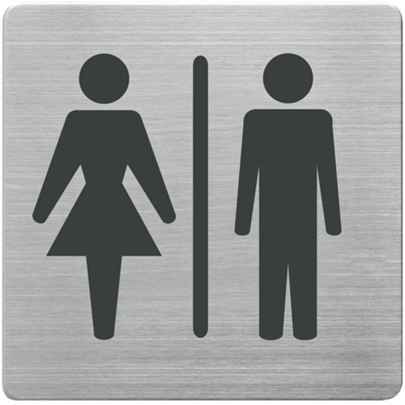 Tür-/Infoschild B90xH90mm Sichtfenster WC Damen u.Herren Rücken VA geb. Tür-/Infoschild B90xH90mm Sichtfenster WC Damen u.Herren Rücken VA geb.