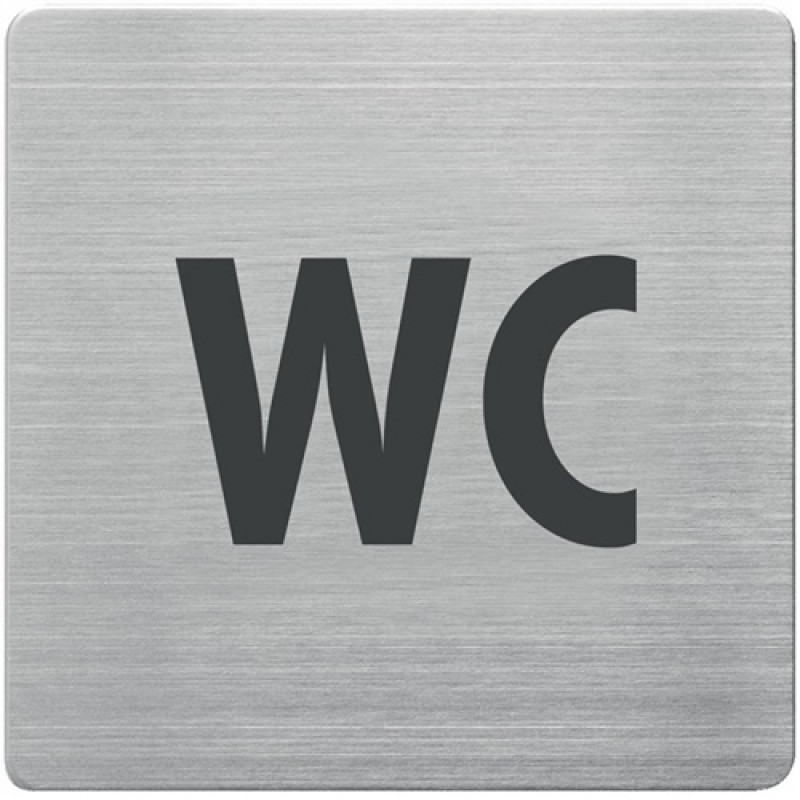 Tür-/Infoschild B90xH90mm Sichtfenster WC Rücken VA geb. Tür-/Infoschild B90xH90mm Sichtfenster WC Rücken VA geb.