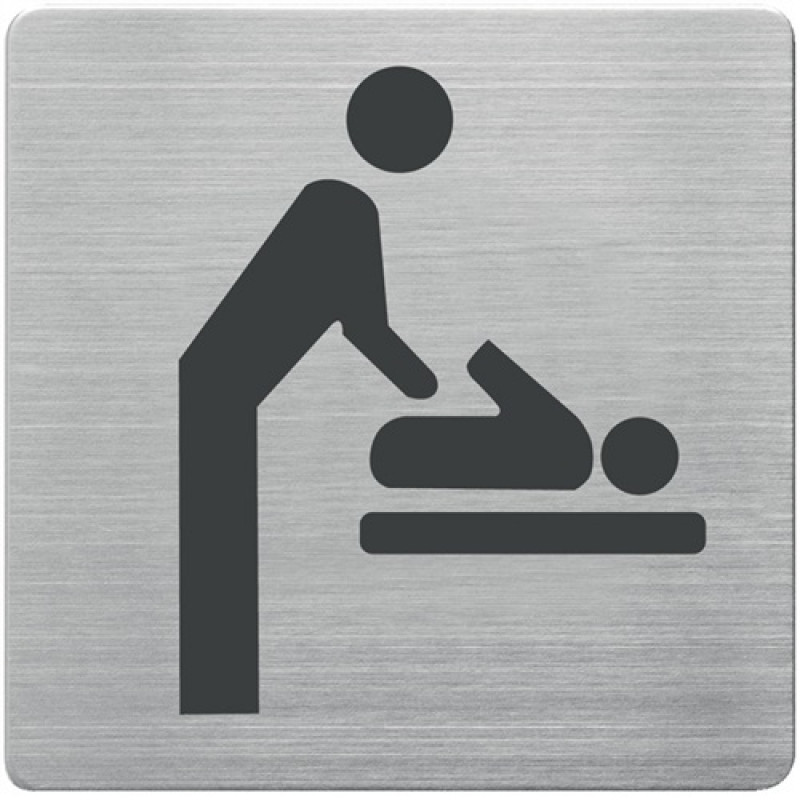 Tür-/Infoschild B90xH90mm Sichtfenster Wickelraum Rücken VA geb. Tür-/Infoschild B90xH90mm Sichtfenster Wickelraum Rücken VA geb.