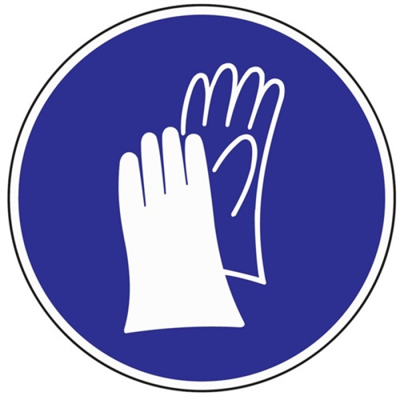 Schild Handschutz benutzen D.200mm Kunststoff blau/weiß Schild Handschutz benutzen D.200mm Kunststoff blau/weiß