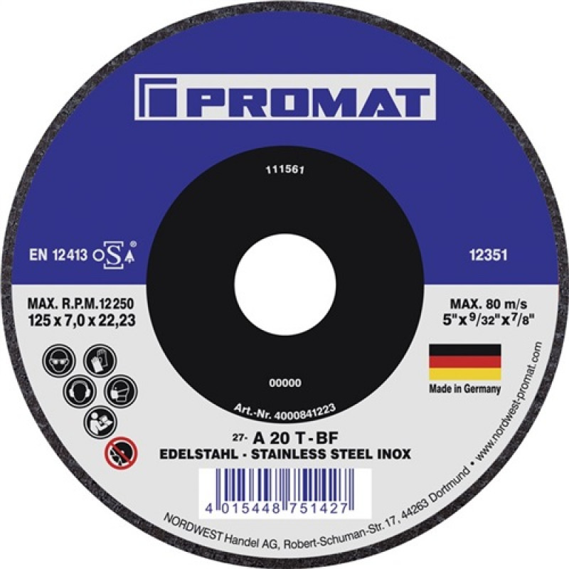 Schruppscheibe D.180xS.7mm Bohrung 22,2mm Keramikkorn gekr.PROMAT Schruppscheibe D.180xS.7mm Bohrung 22,2mm Keramikkorn gekr.PROMAT