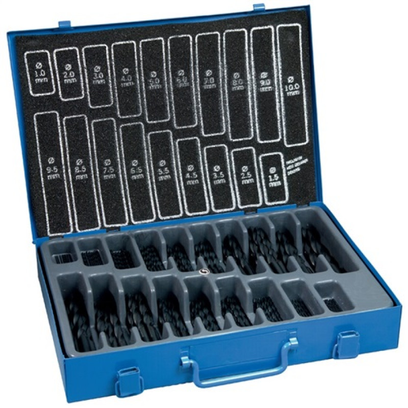 Spiralbohrermagazin DIN338 Typ N 1-10mm steig.um 0,5mm HSS 170tlg. Spiralbohrermagazin DIN338 Typ N 1-10mm steig.um 0,5mm HSS 170tlg.