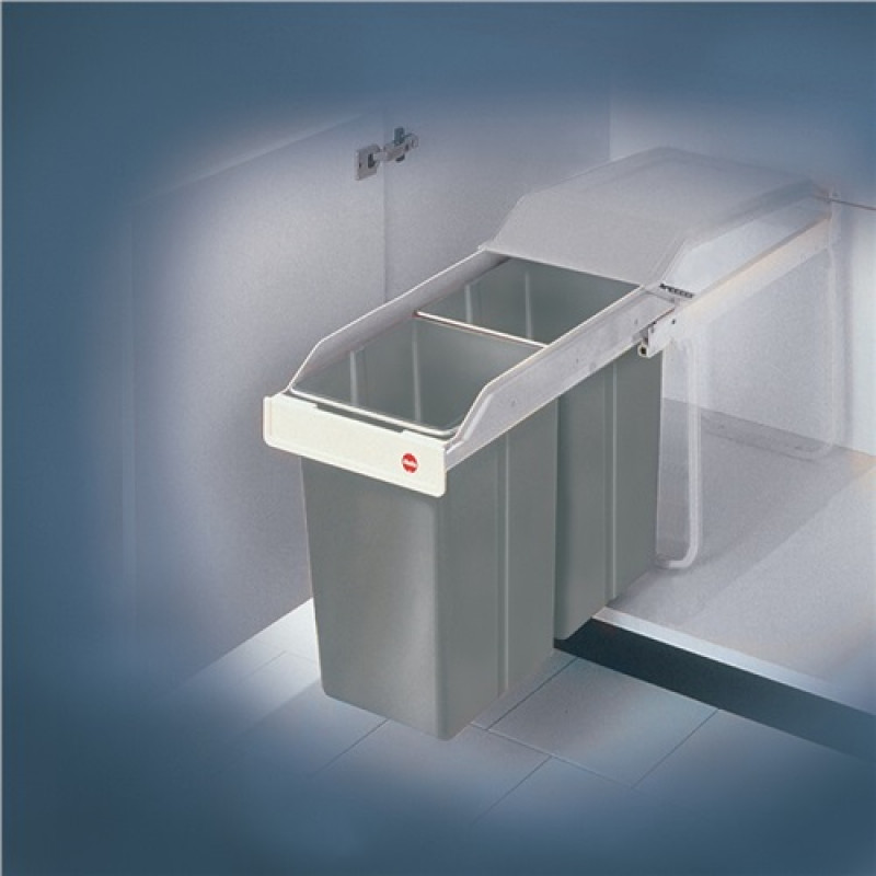 Abfallsammler Multi-Box 2 x 15l B260xT510xH460mm grau f.Unterschränke ab B.300mm Abfallsammler Multi-Box 2 x 15l B260xT510xH460mm grau f.Unterschränke ab B.300mm