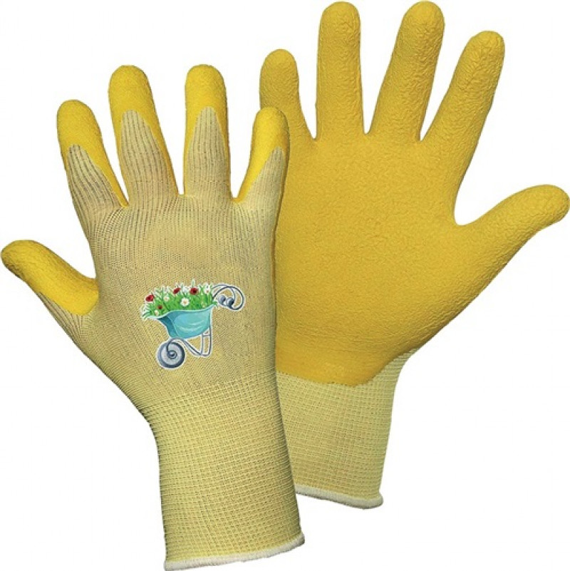 Kinderlatexhandschuhe TOM MIDI Kindergröße gelb PES/Latexbeschichtung griffi