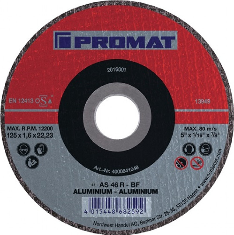 Trennscheibe D115x1mm ger.Alu.Bohr.22,23mm PROMAT Trennscheibe D115x1mm ger.Alu.Bohr.22,23mm PROMAT