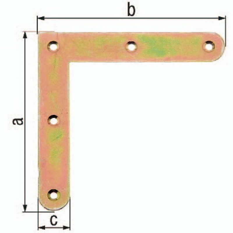 Eckwinkel L.120x120mm B.20mm STA galv. gelb verz. GAH Eckwinkel L.120x120mm B.20mm STA galv. gelb verz. GAH