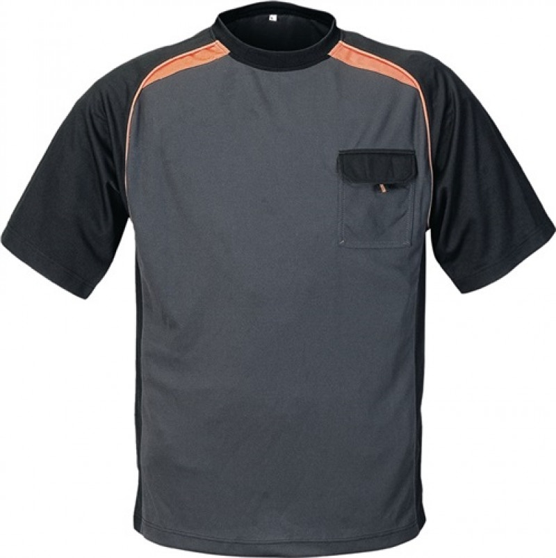 T-Shirt Gr.XXL dunkelgrau/schwarz/orange 50% PES/50% Cool Dry T-Shirt Gr.XXL dunkelgrau/schwarz/orange 50% PES/50% Cool Dry