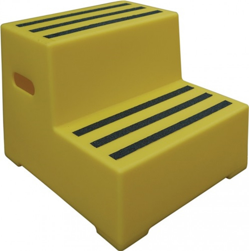 Schwerlasttritt Stufen 2 Plattform-H.420mm Ku.gelb Schwerlasttritt Stufen 2 Plattform-H.420mm Ku.gelb