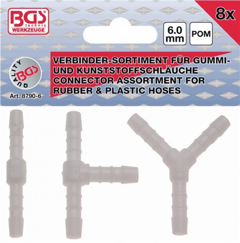 Schlauchverbindersortiment LW 6 8tlg.BGS Schlauchverbindersortiment LW 6 8tlg.BGS