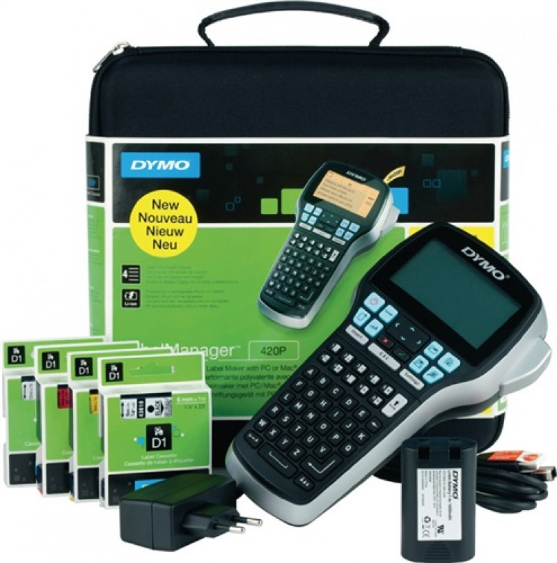 Beschriftungsgerät Label MANAGER 420 P Schriftband-B.6,9,12,19mm Kofferset DYMO Beschriftungsgerät Label MANAGER 420 P Schriftband-B.6,9,12,19mm Kofferset DYMO