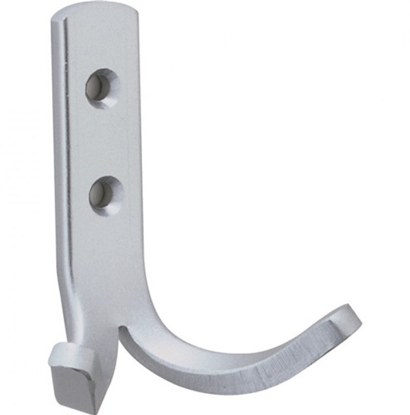 Mantelh.Zweifachhaken A.50mm Alu.silberf.elox.H.60mm Mantelh.Zweifachhaken A.50mm Alu.silberf.elox.H.60mm