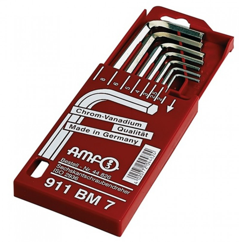 Winkelschraubendreher Satz 8tlg. 6KT SW2-10mm ISO2936 AMF i.Ku.-Box Winkelschraubendreher Satz 8tlg. 6KT SW2-10mm ISO2936 AMF i.Ku.-Box