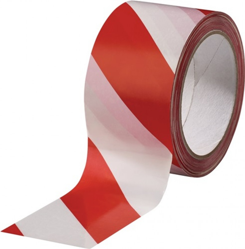 Warnmarkierungsband PVC rot/weiß L.66m B.60mm Rl. Warnmarkierungsband PVC rot/weiß L.66m B.60mm Rl.
