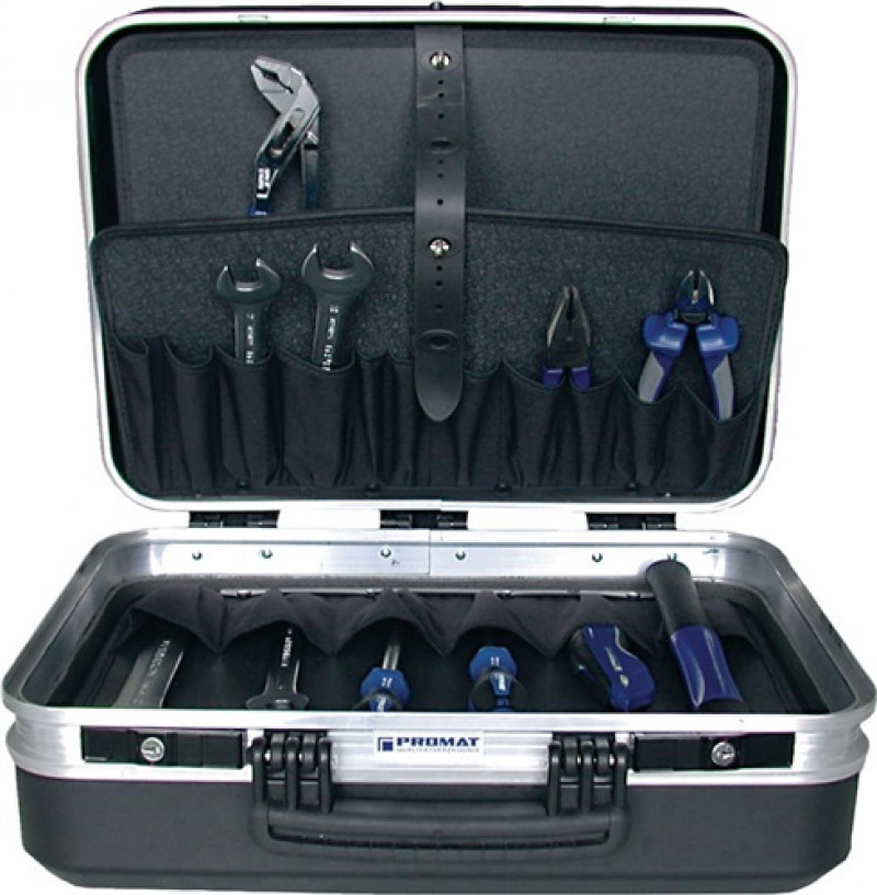 Schalenkoffer B500xT400xH220mm Alu.ABS-Ku.3 Wkz.taschen inkl.Trennstege PROMAT Schalenkoffer B500xT400xH220mm Alu.ABS-Ku.3 Wkz.taschen inkl.Trennstege PROMAT