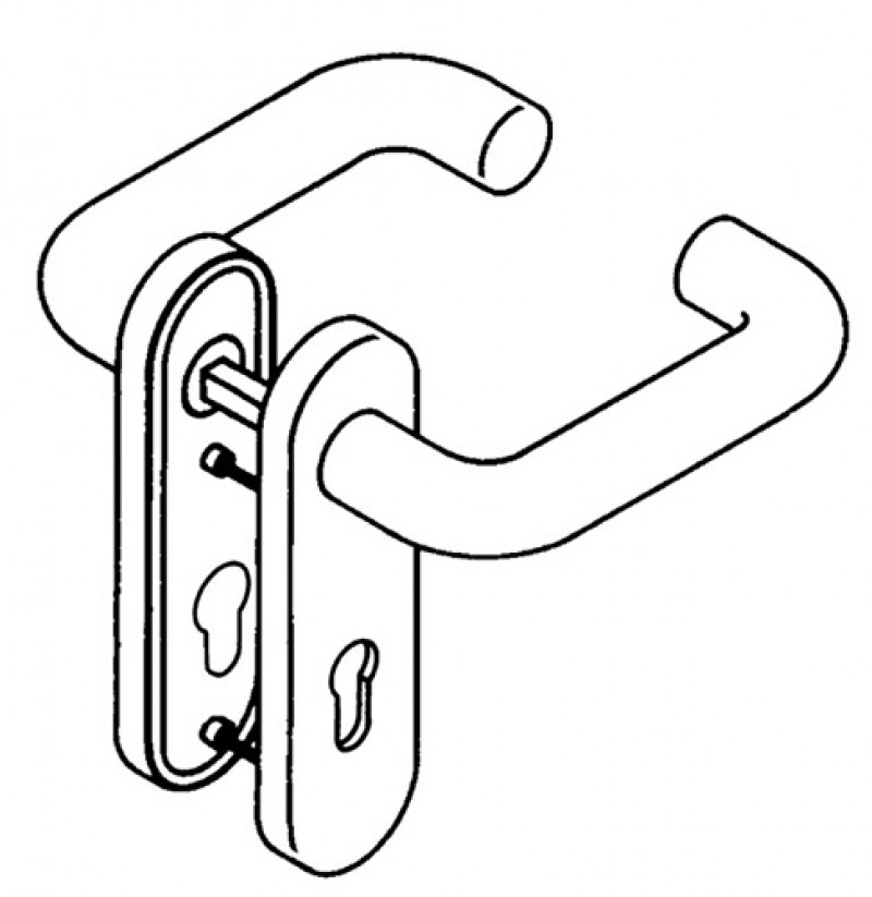 Kurzschildgarnitur 111R01.110 97 Ku.97 PZ Drückergarnitur Hewi
