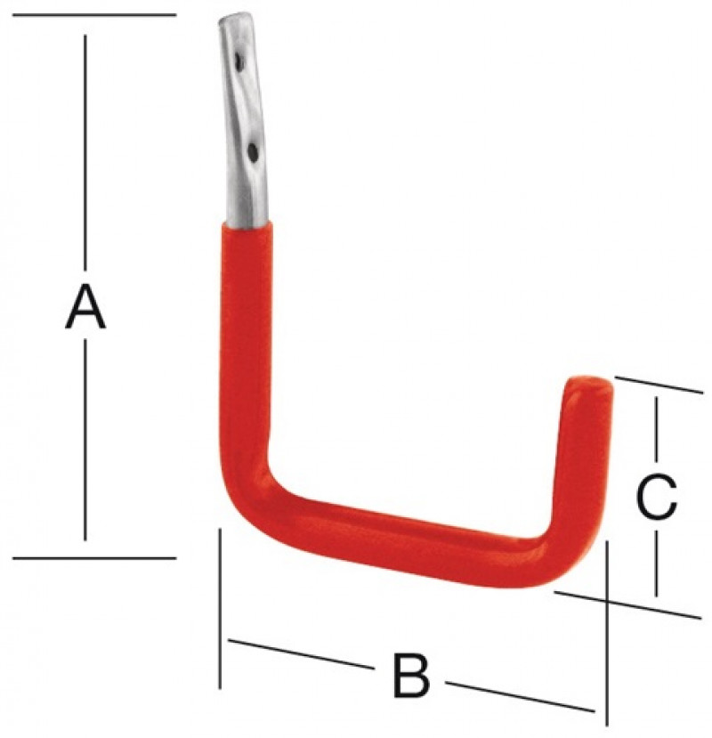 Wandhaken U-Form rotgummi A.250mm verz.VORMANN Wandhaken U-Form rotgummi A.250mm verz.VORMANN
