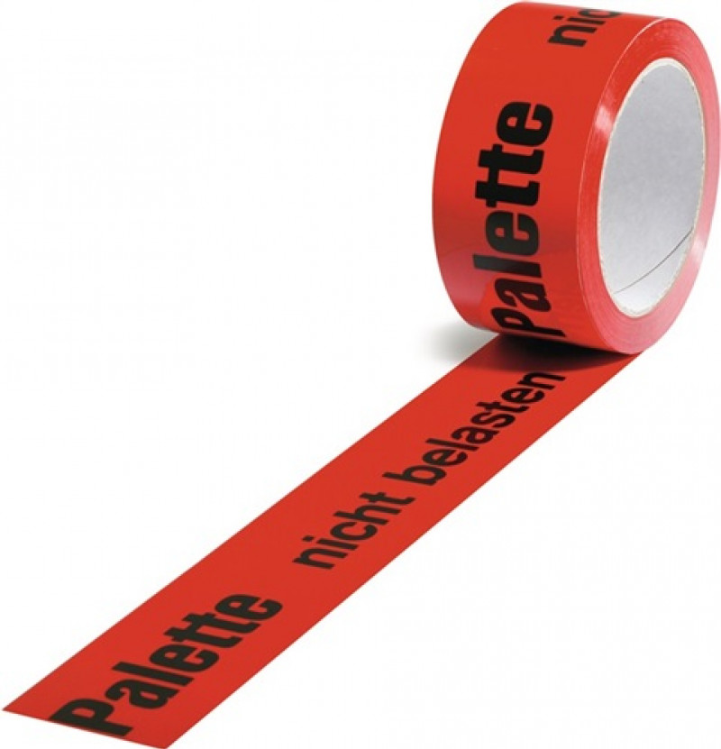 Warnklebeband PP,Pal.n.belasten L.66 m,B.50mm rot Rl. Warnklebeband PP,Pal.n.belasten L.66 m,B.50mm rot Rl.