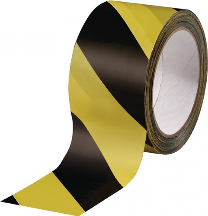 Warnmarkierungsband PVC schwarz/gelb L.66m B.60mm Rl. Warnmarkierungsband PVC schwarz/gelb L.66m B.60mm Rl.