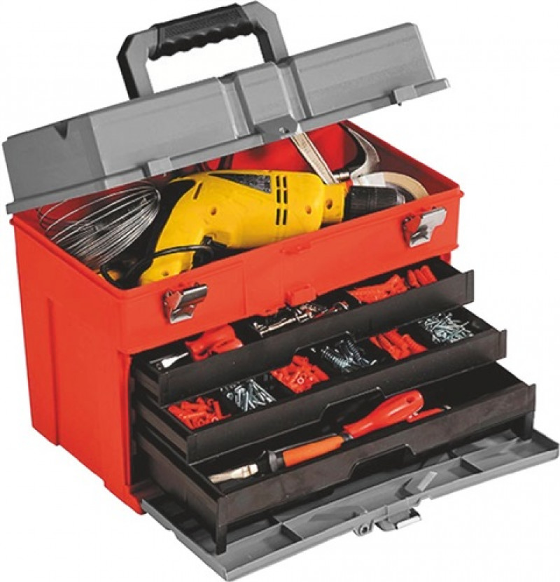 Werkzeugkoffer 855 B440xT250xH300mm 3 Einst.fächer PP PLANO Werkzeugkoffer 855 B440xT250xH300mm 3 Einst.fächer PP PLANO