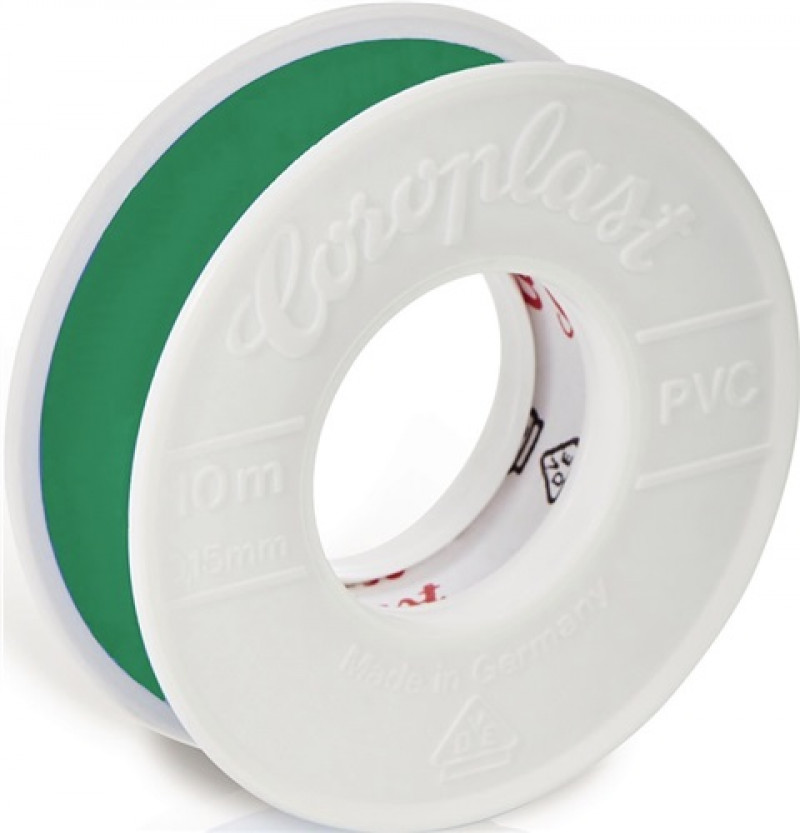 Elektroisolierband 302 grün 10m L.10m B.15mm Rl.COROPLAST Elektroisolierband 302 grün 10m L.10m B.15mm Rl.COROPLAST