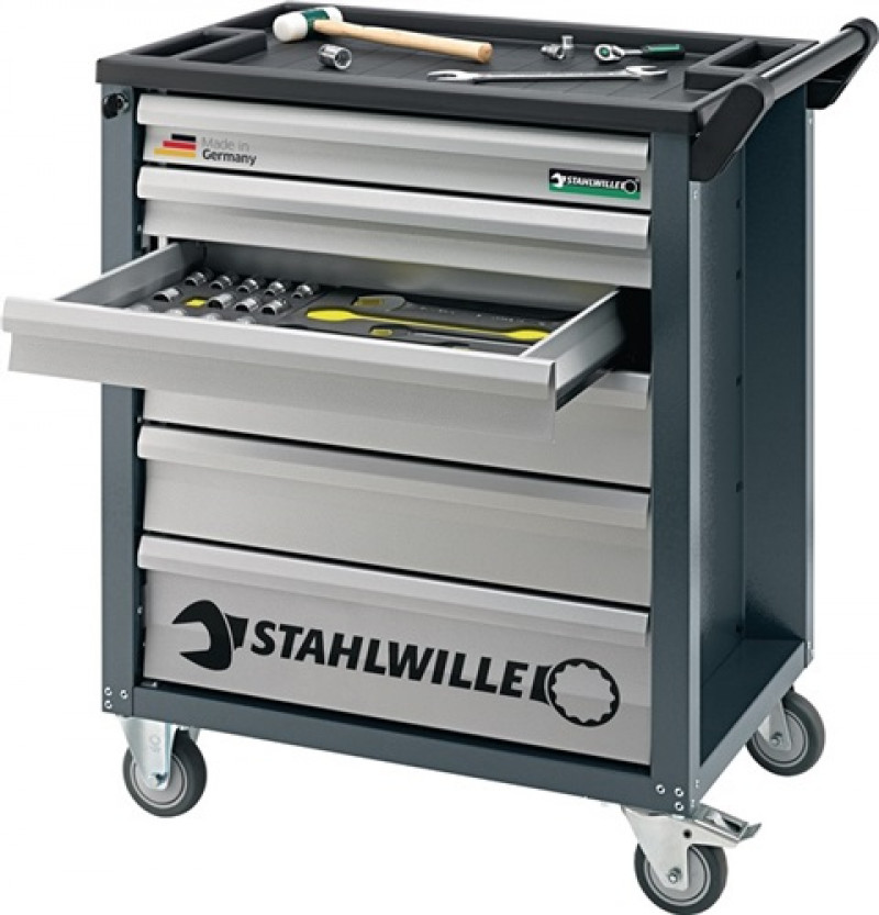 Werkzeugwagen B.780xT.499xH.912mm 126-tlg. Werkz. 8 Module m. 3 Schubl. bestückt