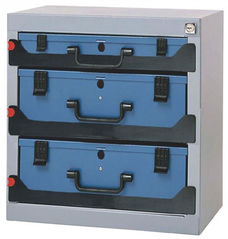 Sortimentskastentresor B.416xT.256xH.434mm 3Fächer Einzelverriegelung Stahlblech Sortimentskastentresor B.416xT.256xH.434mm 3Fächer Einzelverriegelung Stahlblech