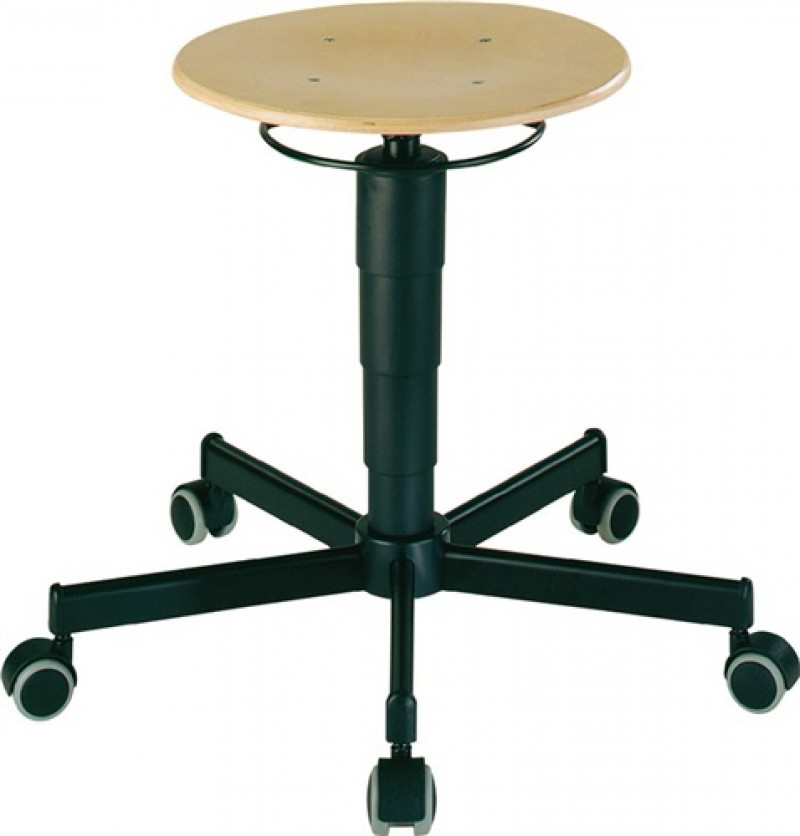Drehhocker m.Rollen Buche natur Sitz-H.460-630mm BIMOS