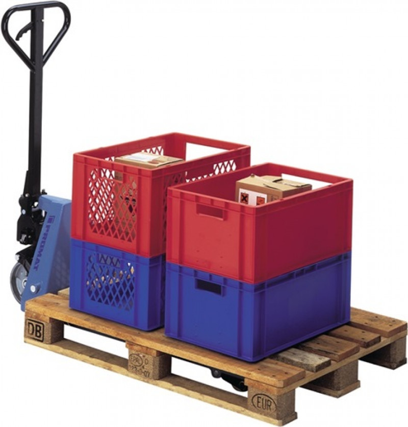Gabelhubwagen Gabel-L.1150mm Trgf.2500kg STA taubenblau Vollgummi/PUR PROMAT Gabelhubwagen Gabel-L.1150mm Trgf.2500kg STA taubenblau Vollgummi/PUR PROMAT