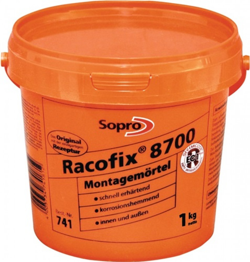 Montagemörtel Racofix® 8700 1:3 (Wasser/Mörtel) 1kg Eimer SOPRO Montagemörtel Racofix® 8700 1:3 (Wasser/Mörtel) 1kg Eimer SOPRO