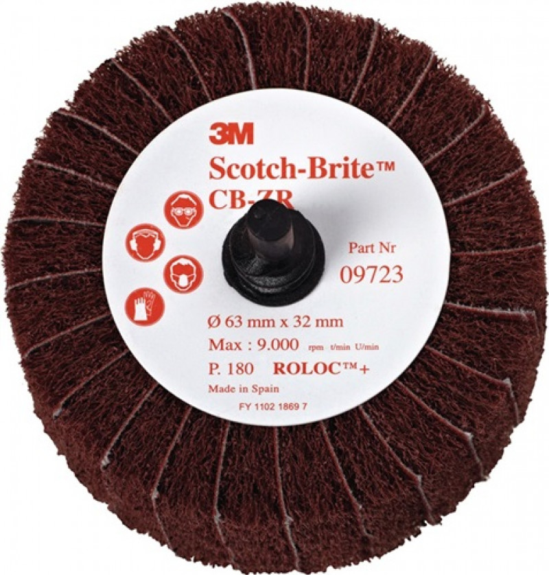 Lamellenbürste Scotch Brite CB-ZR D.63mm K.80 fine B.32mm rot 9000min-¹ 3M Lamellenbürste Scotch Brite CB-ZR D.63mm K.80 fine B.32mm rot 9000min-¹ 3M