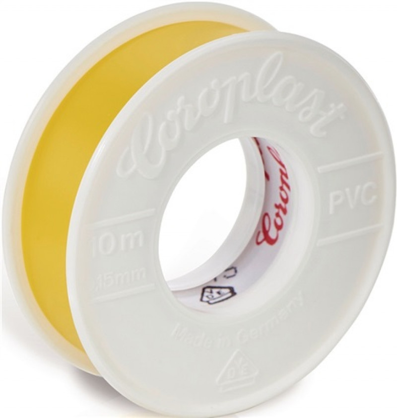 Elektroisolierband 302 gelb 10m L.10m B.15mm Rl.COROPLAST Elektroisolierband 302 gelb 10m L.10m B.15mm Rl.COROPLAST