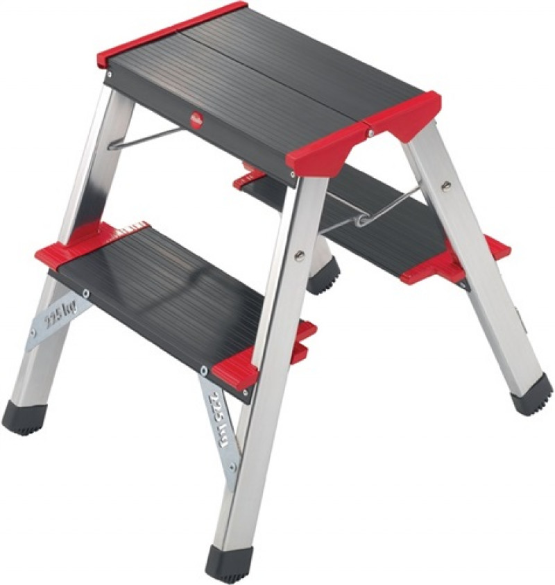 Klapptritt Stufen 2x2 Plattform-H.440mm Alu.m.Anti-Rutsch-Riffelung HAILO Klapptritt Stufen 2x2 Plattform-H.440mm Alu.m.Anti-Rutsch-Riffelung HAILO