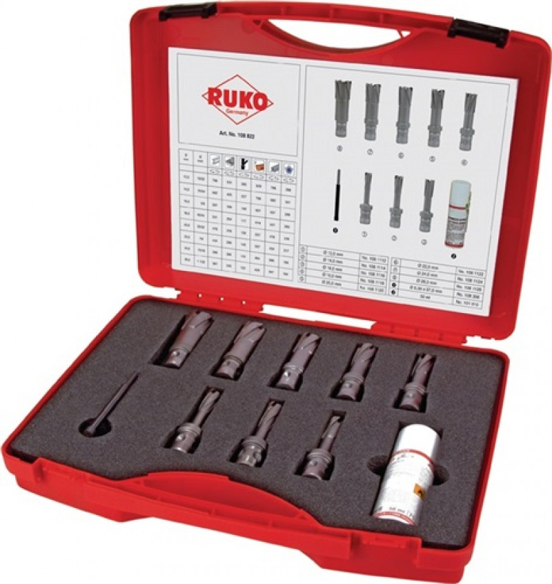 Kernbohrersatz 10tlg. D.12-26mm HM L.50mm Quick IN RUKO Kernbohrersatz 10tlg. D.12-26mm HM L.50mm Quick IN RUKO