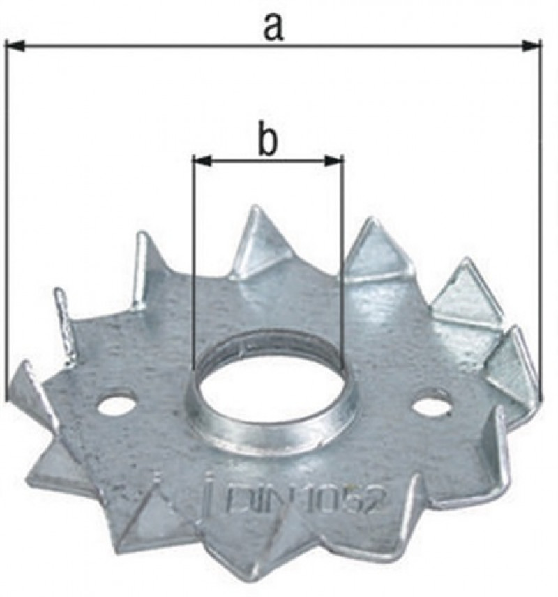 Scheibendübel m. Zähnen D.62xD.12mm Stahl roh sendzimirverzinkt GAH Scheibendübel m. Zähnen D.62xD.12mm Stahl roh sendzimirverzinkt GAH