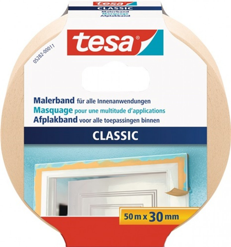 Malerkrepp leicht gekreppt L.50m B.30mm Rl.TESA Malerkrepp leicht gekreppt L.50m B.30mm Rl.TESA