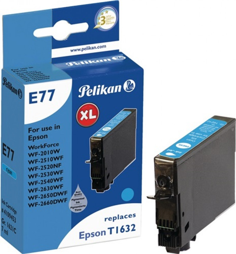 Pelikan Tintenpatrone 4109453 E77 wie Epson C13T163240 cyan Pelikan Tintenpatrone 4109453 E77 wie Epson C13T163240 cyan